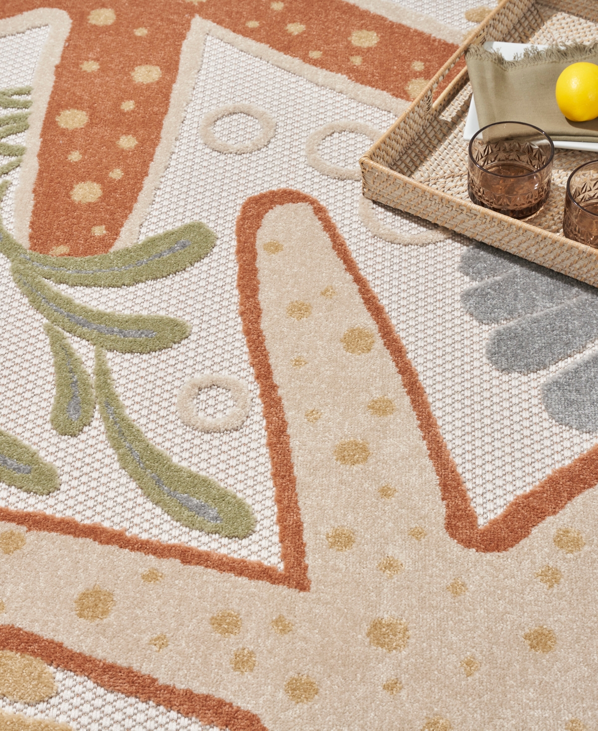Nourison Home Aloha Alh24 7'10"x7'10" Round Area Rug In Ivory