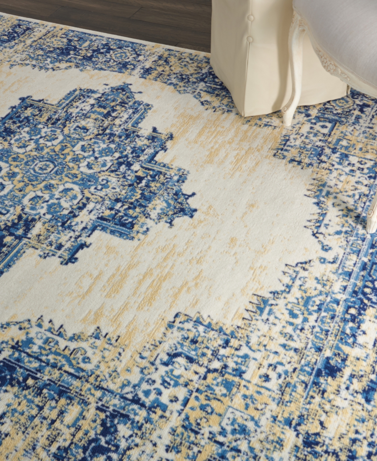 Nourison Home Grafix Grf14 6'x9' Area Rug In Blue,white