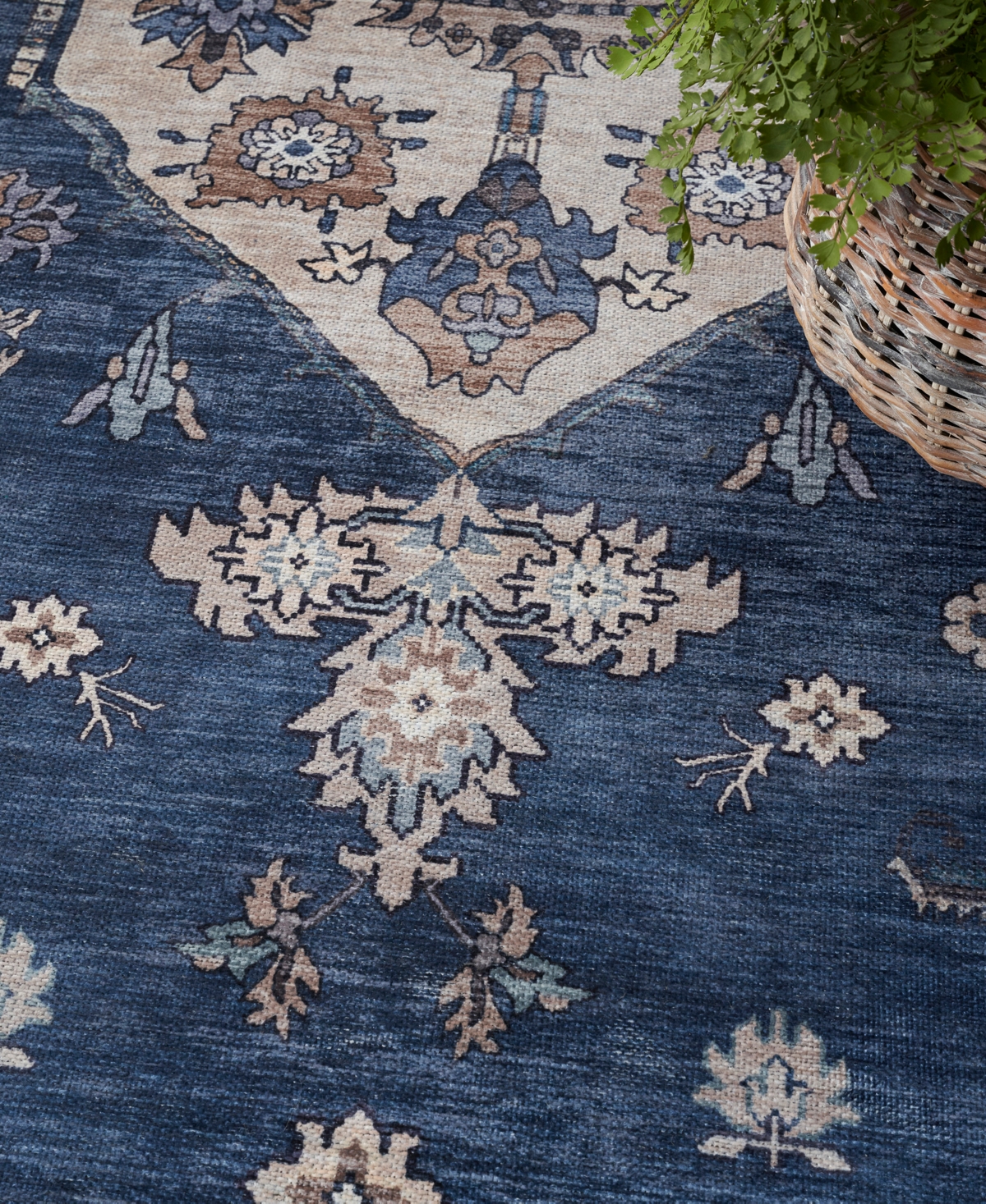 Nourison Home Grand Washables Grw03 4'x6' Area Rug In Denim