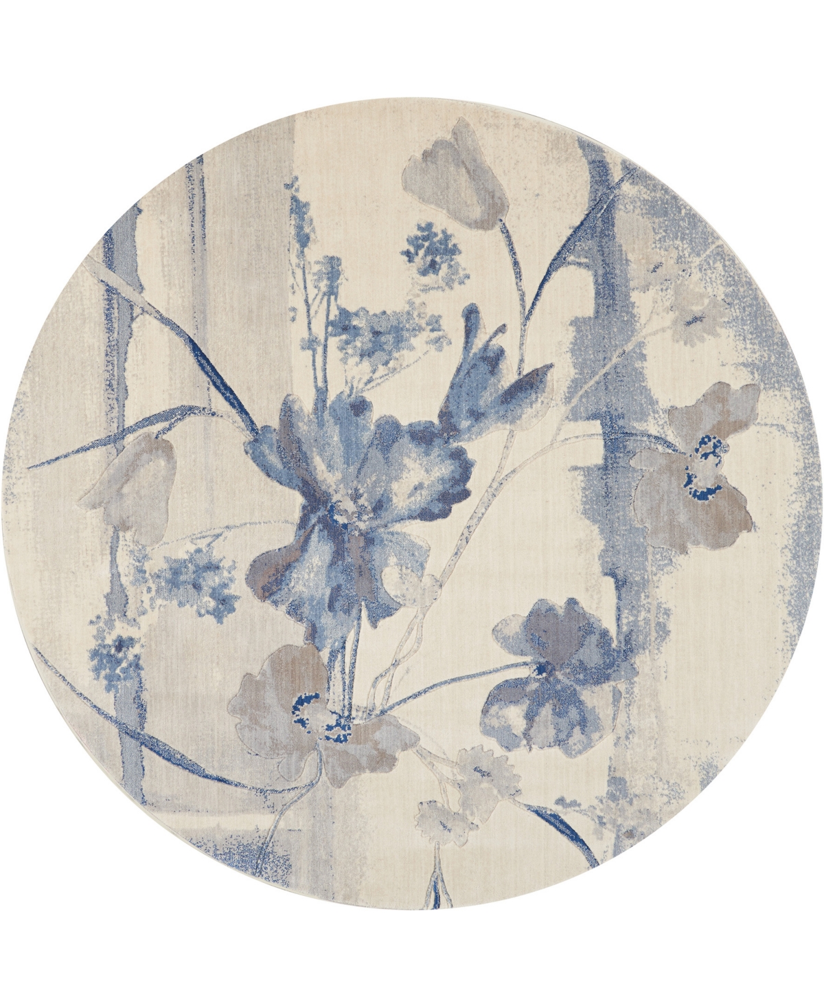 Nourison Home Somerset St18 7'9"x7'9" Round Area Rug In White