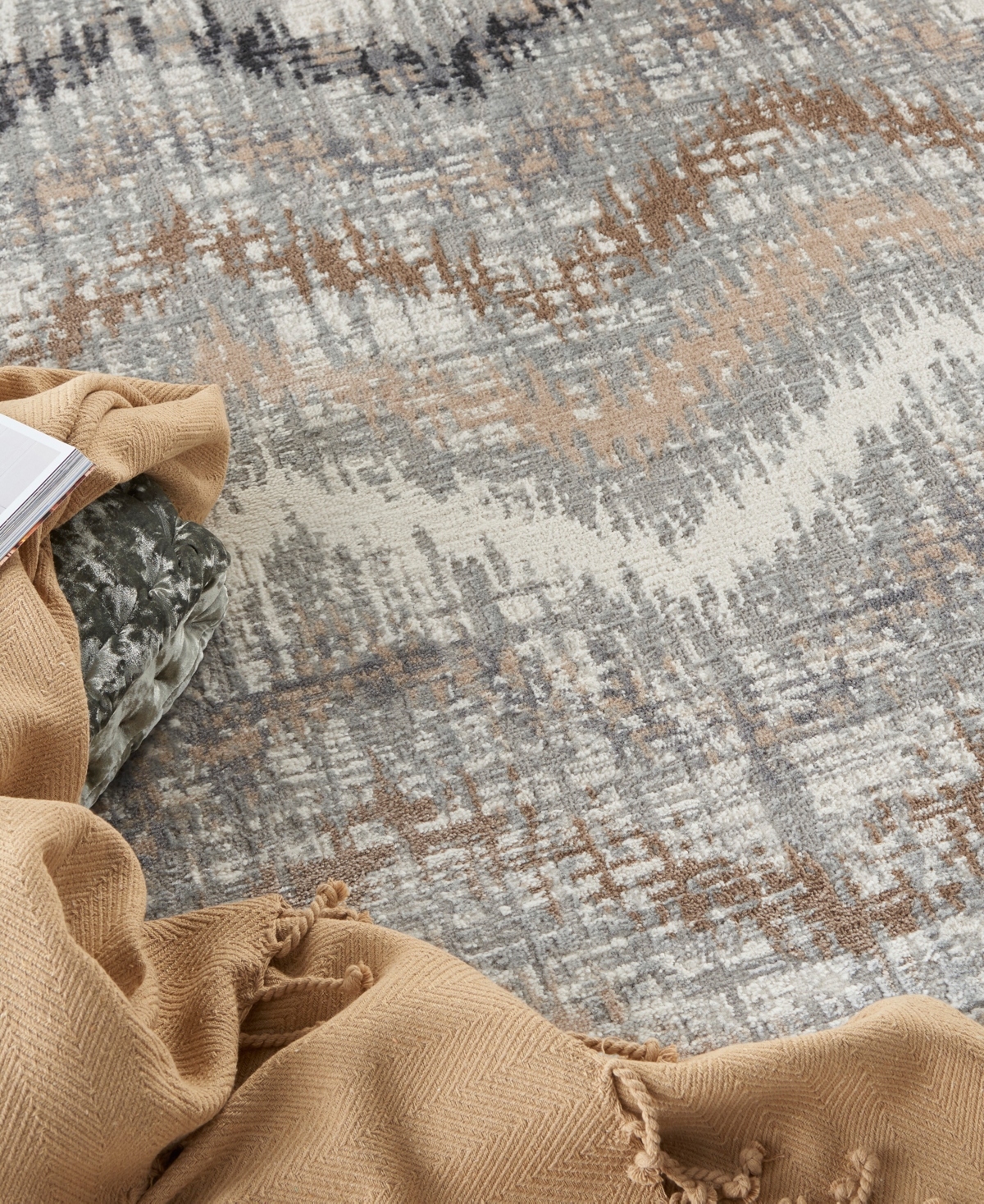 Nourison Home Elation Etn04 5'3"x7'3" Area Rug In Gray,ivory