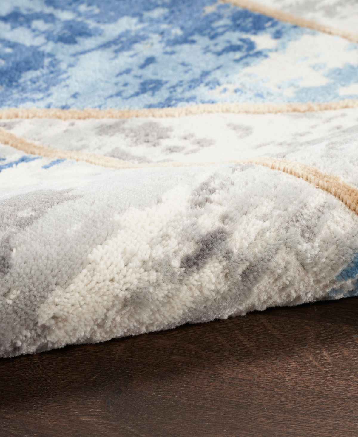 Nourison Home Elation Etn12 5'3"x7'3" Area Rug In Gray,blue