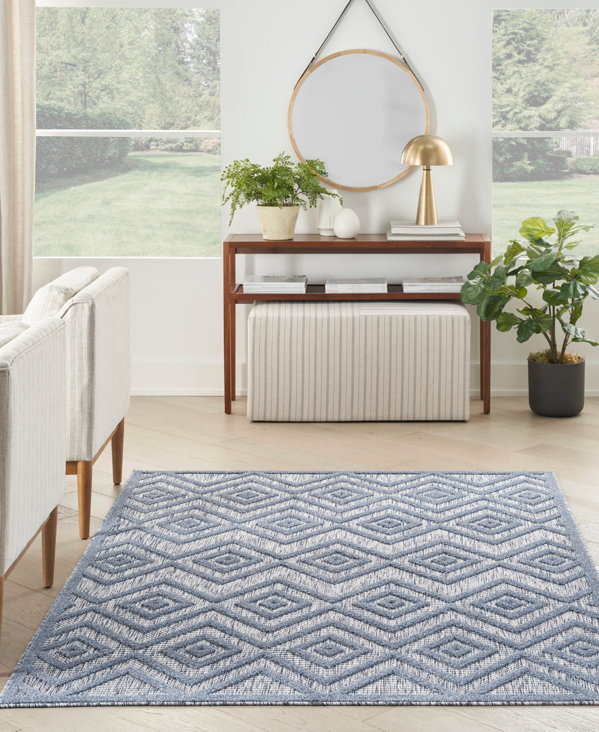 Shop Nourison Home Versatile Nrv01 5'x7' Area Rug In Denim,blue