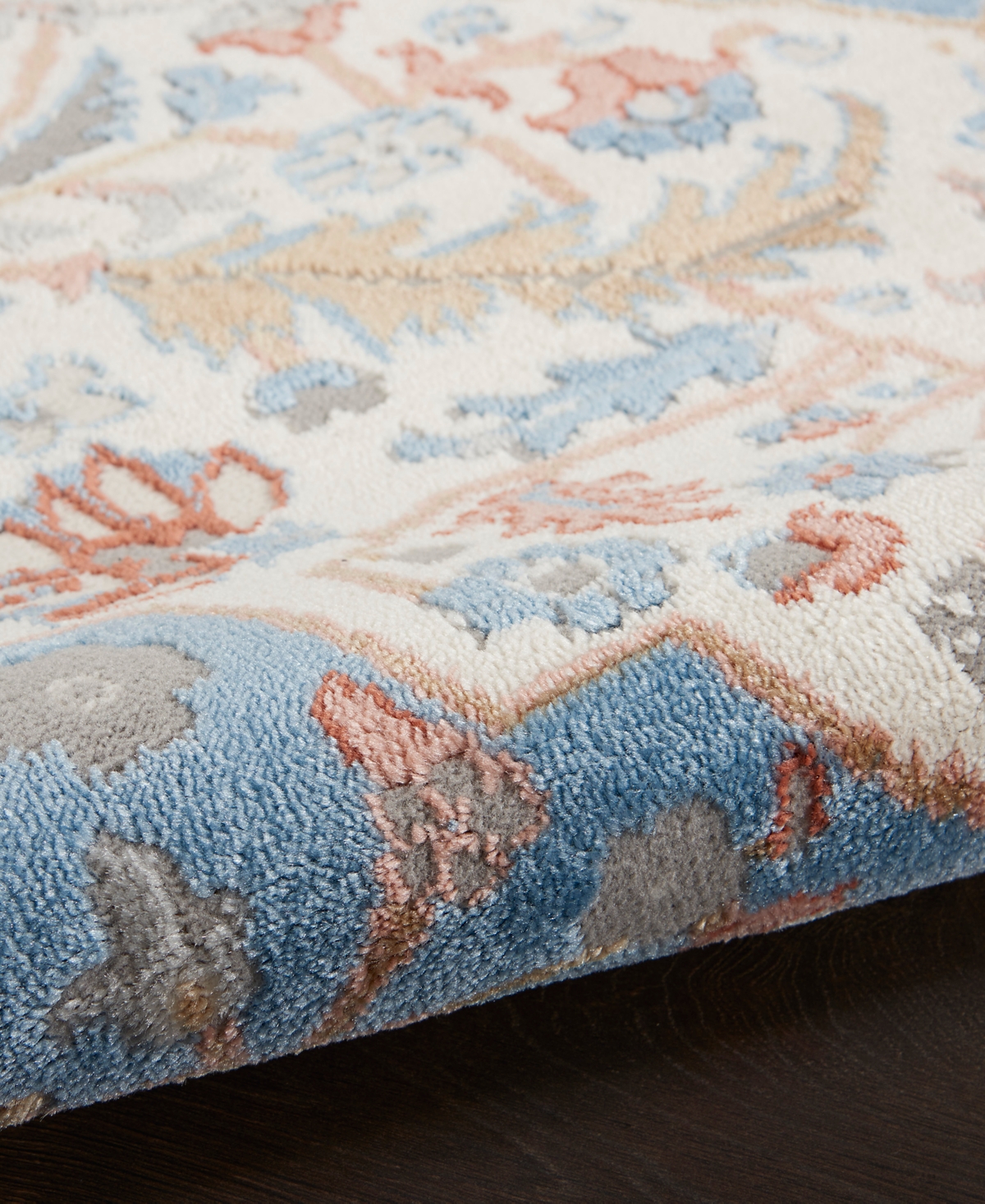 Nourison Home Elation Etn09 4'x6' Area Rug In Ivory,blue