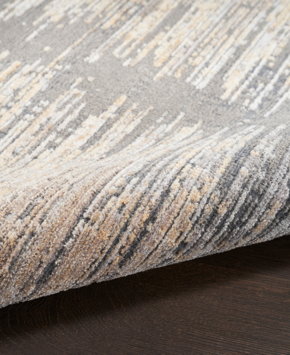 Nourison Home Abstract Hues Abh03 7'10"x10' Area Rug In Gray,gold