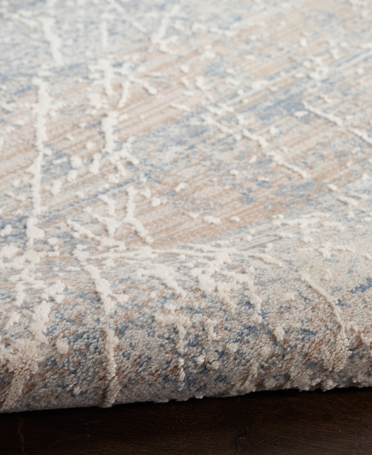 Nourison Home Exhale Exl02 5'3"x7'3" Area Rug In Beige,blue