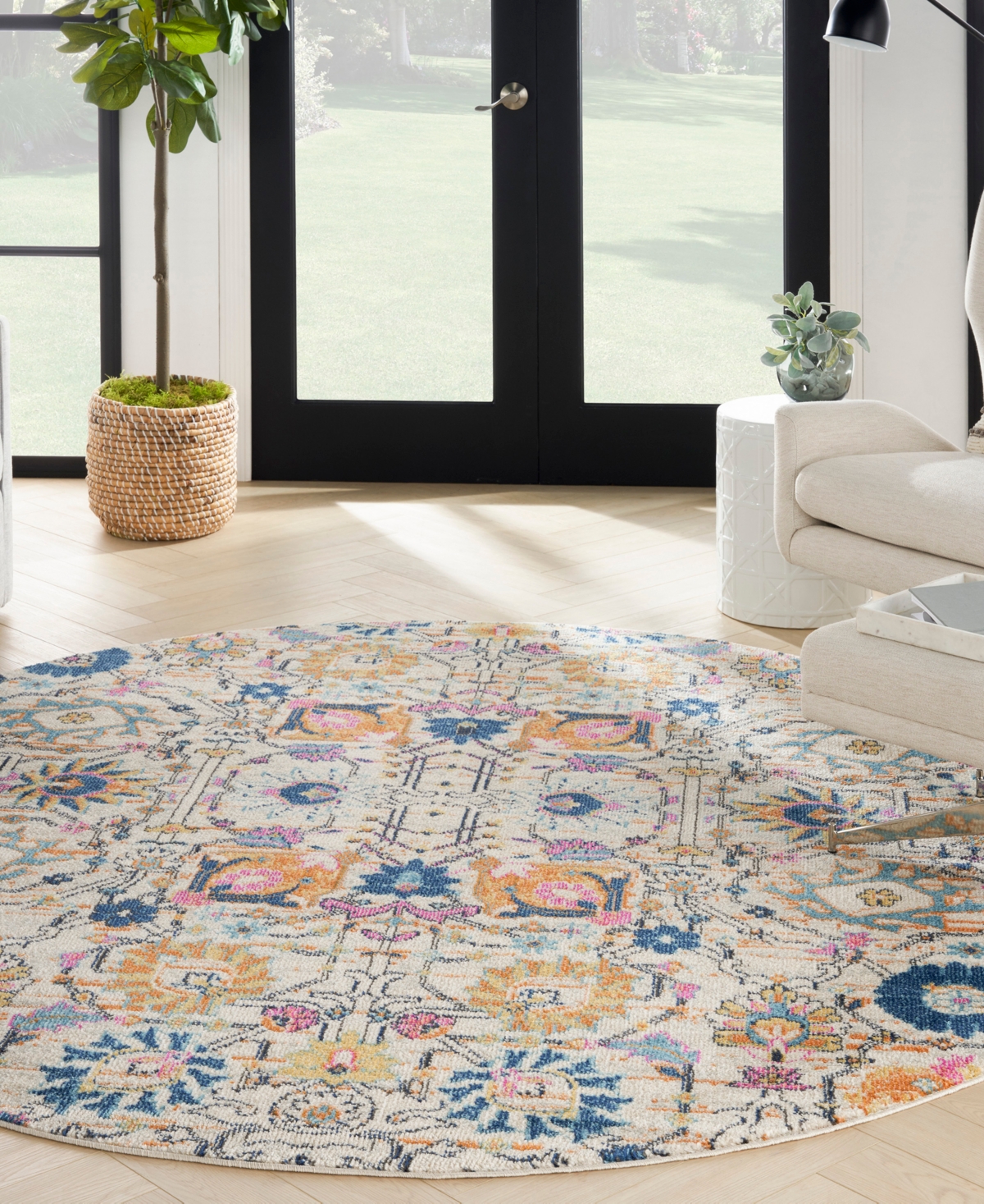 Nourison Home Passion Psn01 8'x8' Round Area Rug In Ivory