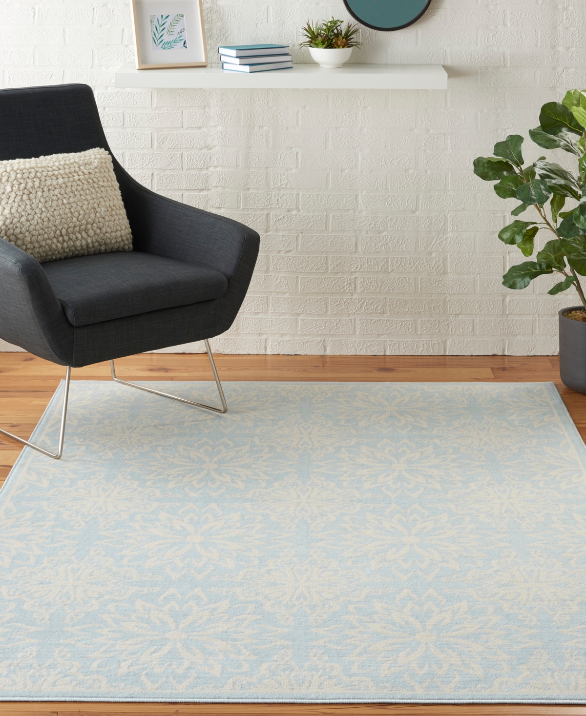 Nourison Home Jubilant Jub06 6'x9' Area Rug In Ivory,mist