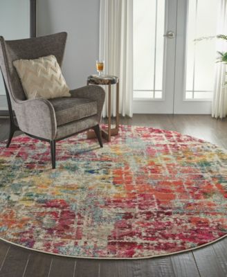 Celestial CES13 7'10"x7'10" Round Area Rug