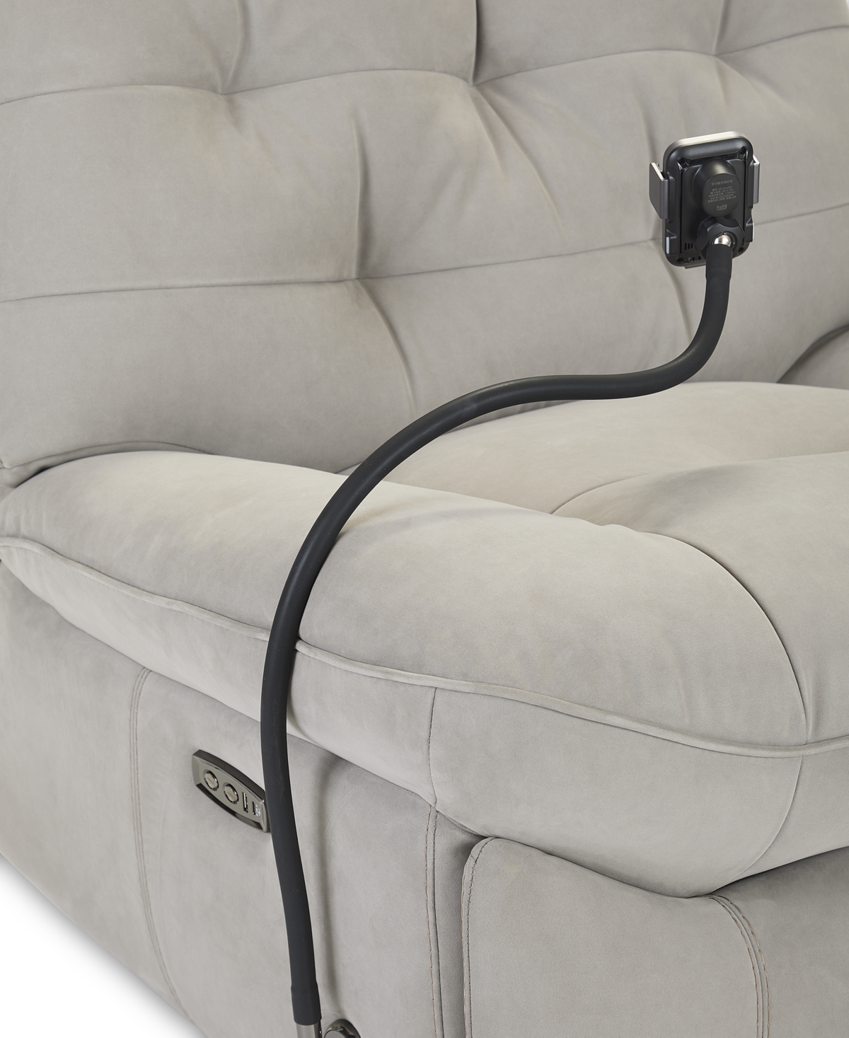 Macy's Bovell Fabric Power Swivel Glide Recliner, Created For  In Light Grey