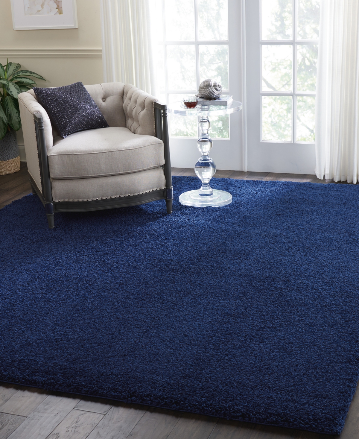 Nourison Home Malibu Shag Msg01 7'x10' Area Rug In Navy