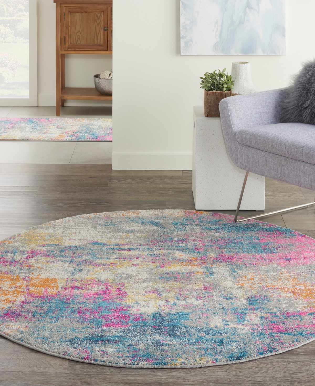 Nourison Home Passion Psn36 5'x5' Round Area Rug In Multi