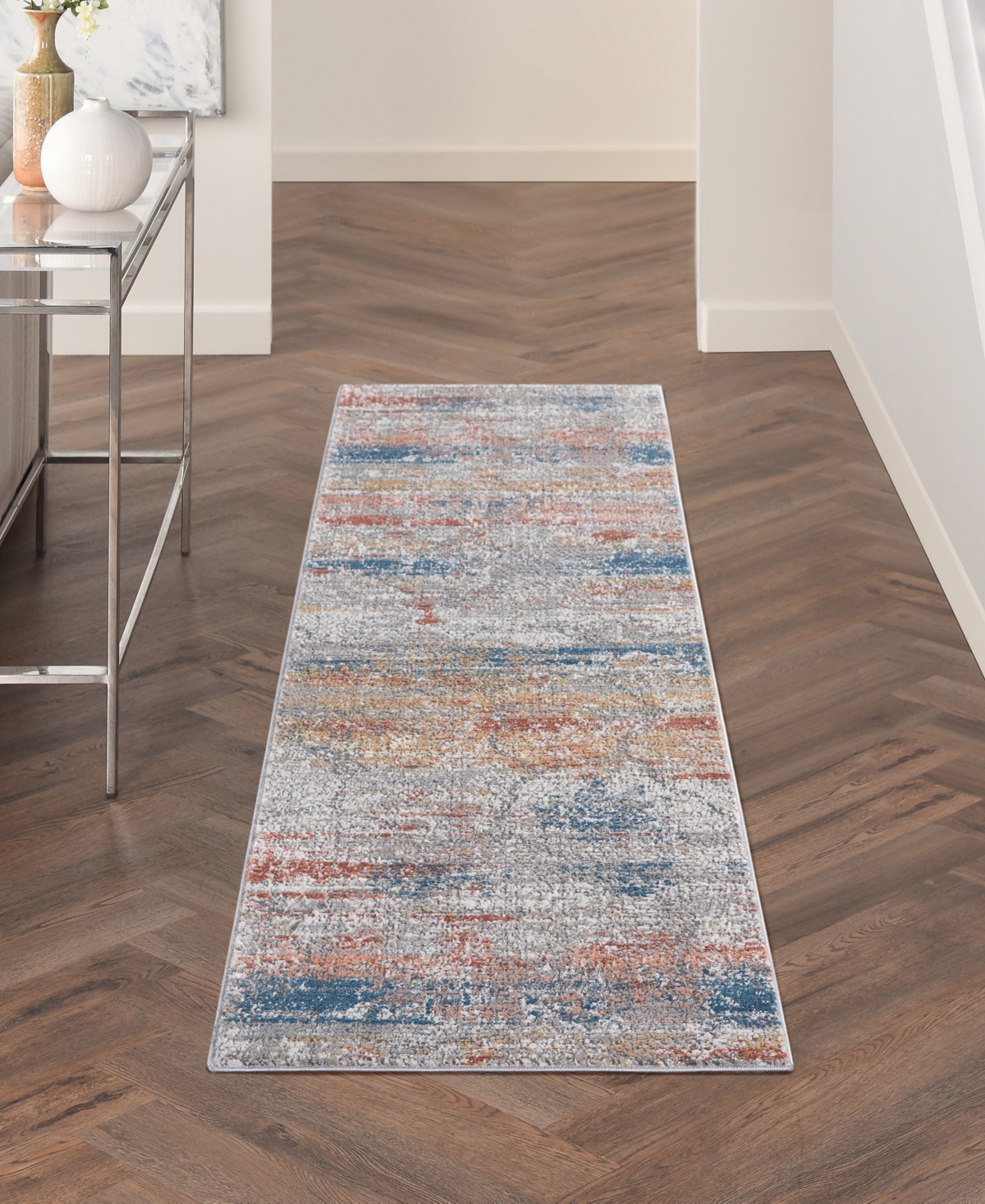 Nourison Home Rustic Textures Rus11 2'2"x7'6" Runner Area Rug In Multi