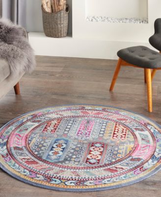 Vintage Kashan VKA06 4'x4' Round Area Rug