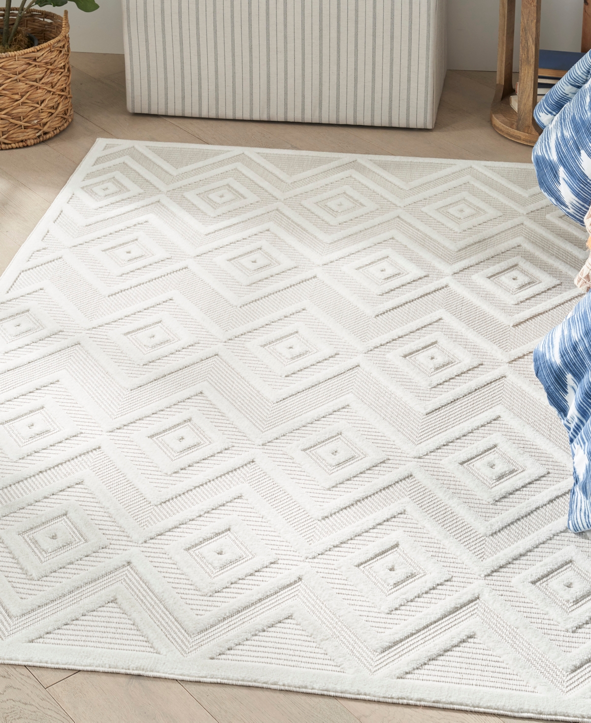 Nourison Home Versatile Nrv01 4'x6' Area Rug In Ivory,white