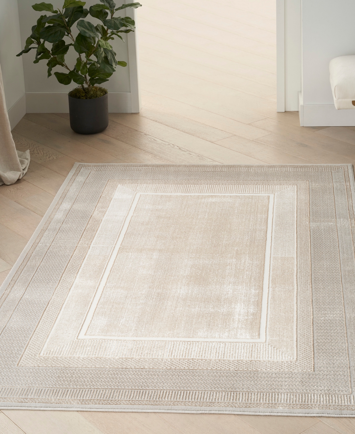 Nourison Home Glitz Glz07 5'3"x7'3" Area Rug In Ivory
