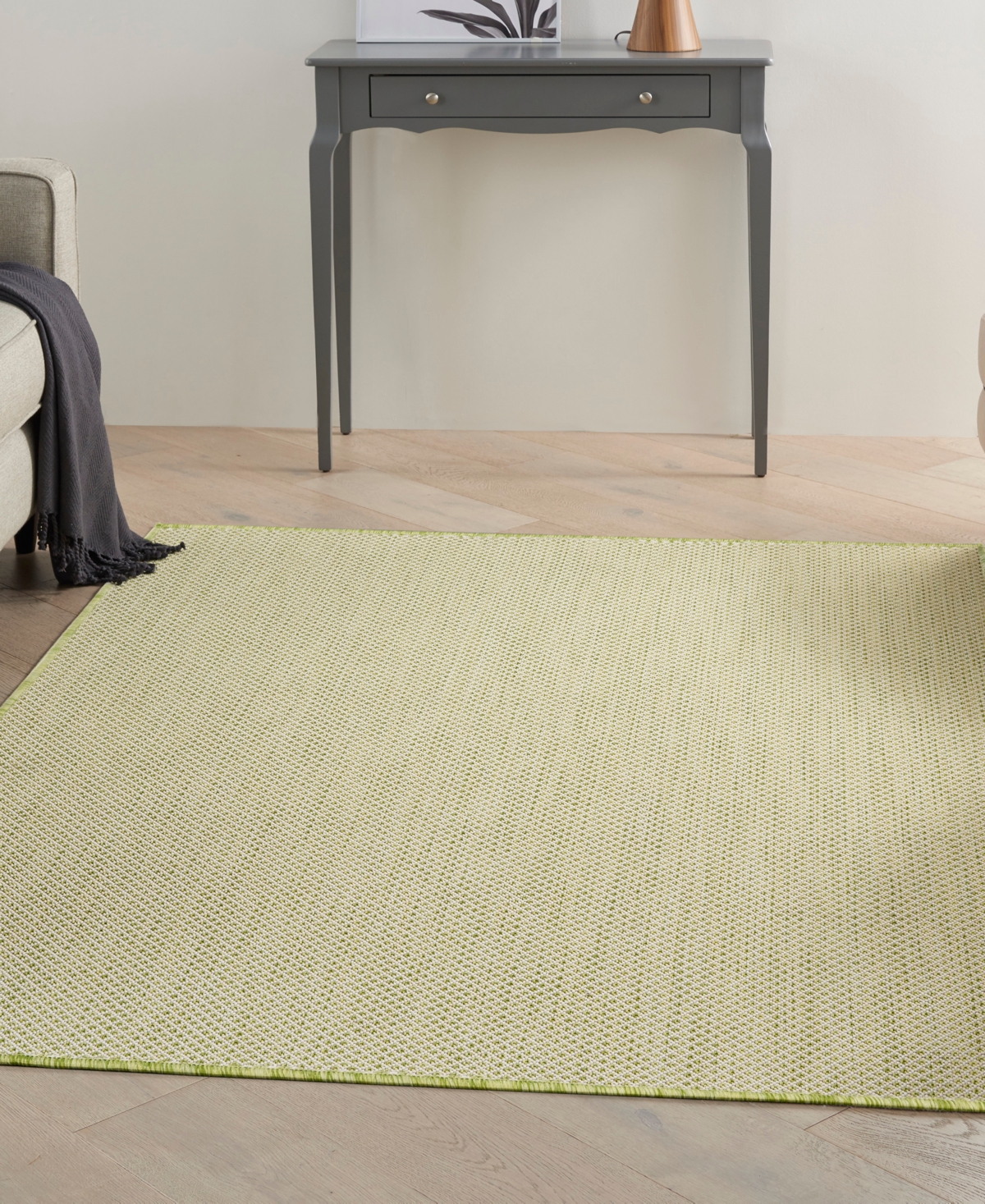 Nourison Home Courtyard Cou01 5'x7' Area Rug In Ivory,moss