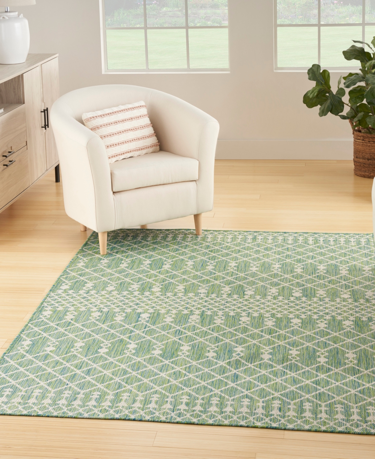 Nourison Home Positano Pos02 6'x9' Area Rug In Green
