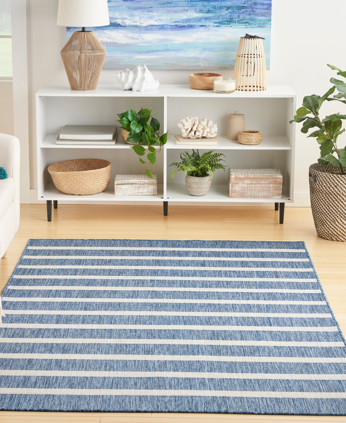 Nourison Home Positano Pos03 7'x10' Area Rug In Navy,ivory