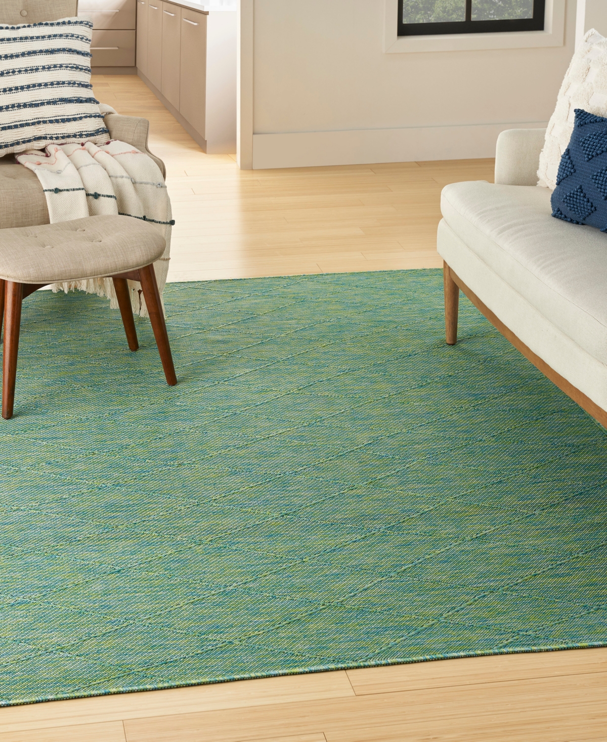 Nourison Home Washable Solutions Wsl01 7'x10' Area Rug In Blue,green