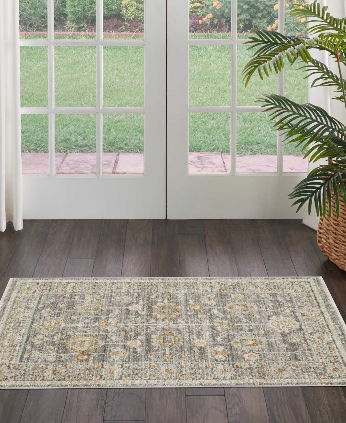 Nourison Home Oases Oae01 2'6"x4'6" Area Rug In Gray