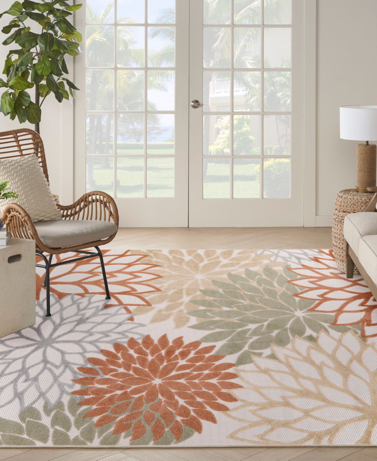 Nourison Home Aloha Alh05 7'10"x10'6" Area Rug In Multi