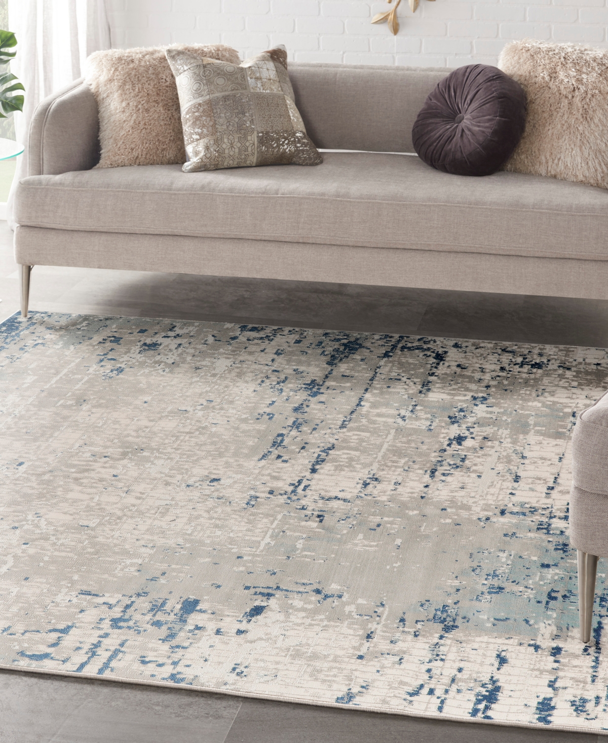 Nourison Home Quarry Qua01 7'10"x7'10" Square Area Rug In Ivory,gray