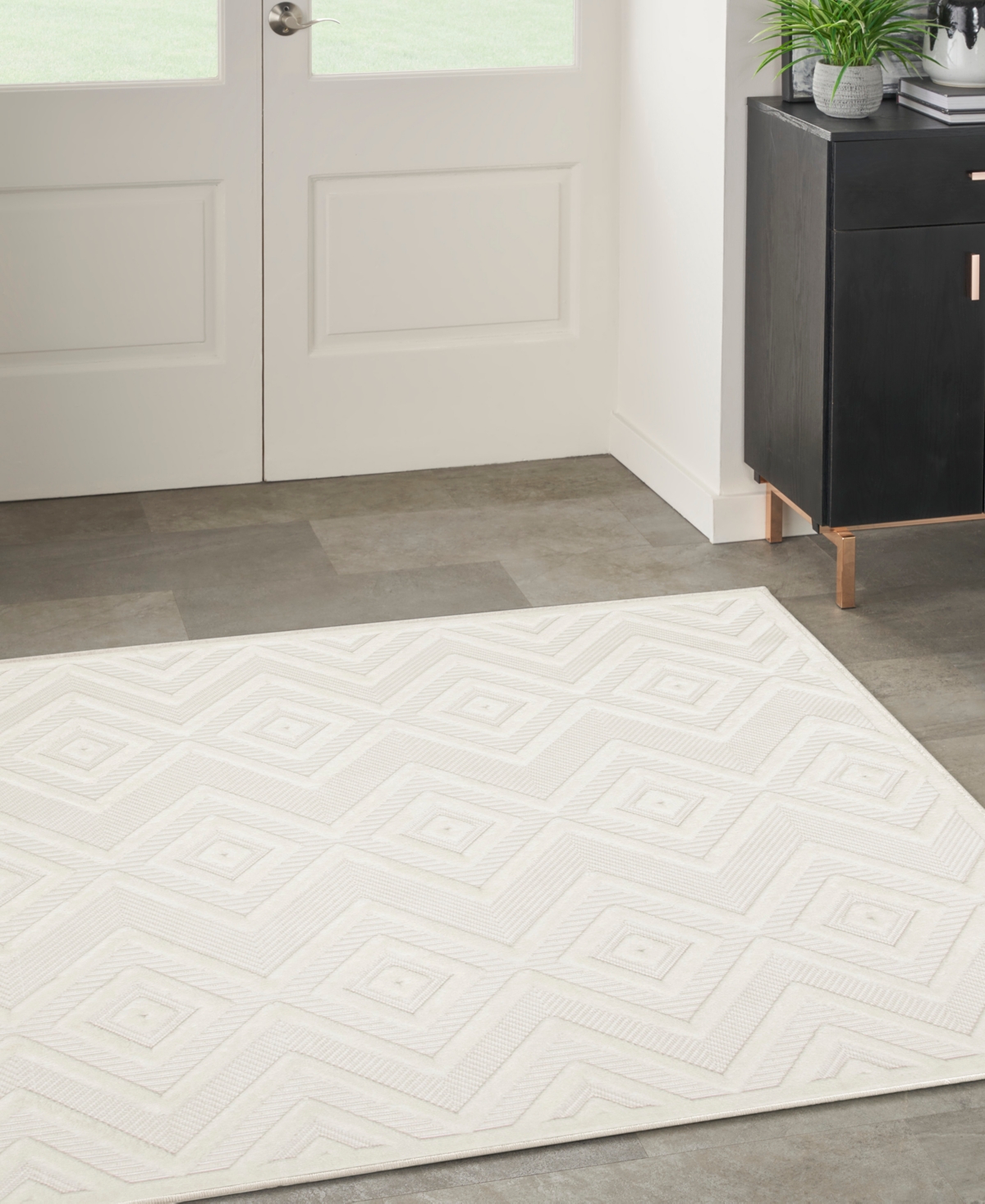 Nourison Home Versatile Nrv01 5'x5' Square Area Rug In Ivory