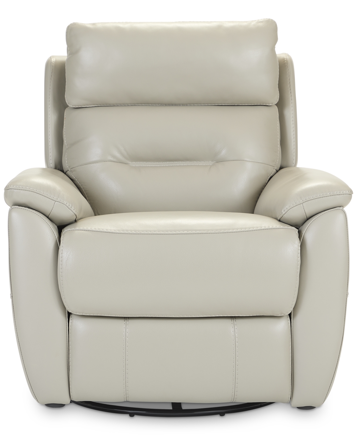 Macy's Ossorio Leather Power Swivel Glide Recliner, Created For  In Silver Grey