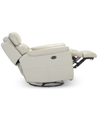 Ossorio Leather Power Swivel Glide Recliner, Created for Macy's