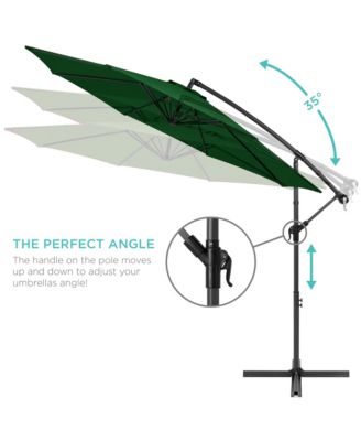 10ft Offset Hanging Outdoor Market Patio Umbrella w/ Easy Tilt Adjustment