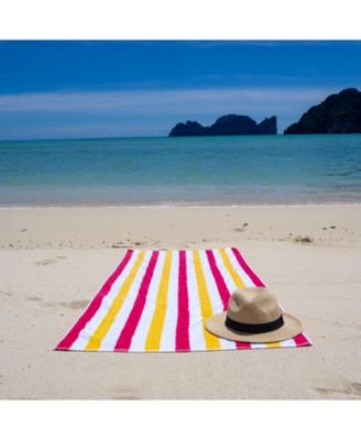 Cabo Cabana Beach Towel (4-Pack, 30x70 in.), Soft Ringspun Cotton, Alternating Stripe Colors, Oversized Cabana Pool Towel
