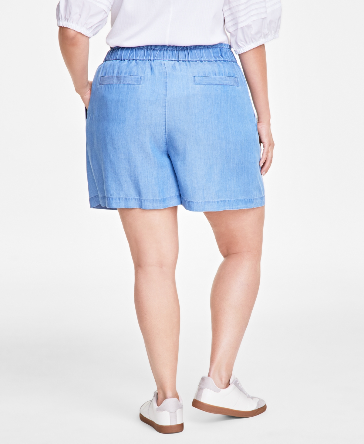 ON 34TH TRENDY PLUS DRAWSTRING-WAIST HIGH-RISE SHORTS, EXCLUSIVELY AT MACY'S 