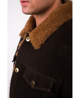 Men's Sheepskin Jacket, Brown, Created for Macy's