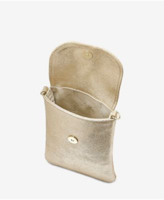 Emmie Metallic Leather Phone Crossbody Bag