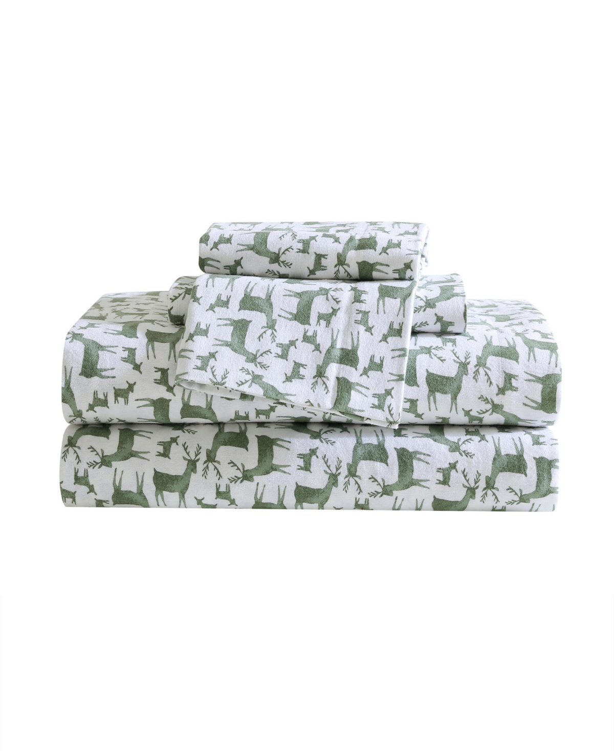 Eddie Bauer Holiday Cotton Flannel 4 Pc. Sheet Set, Queen In Deer Camp