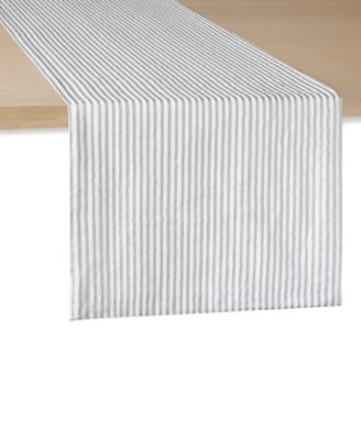 Hand Painted Shirting Stripe Table Runner, 15"x 72"