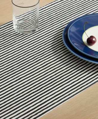 Hand Painted Shirting Stripe Table Runner, 15"x 72"
