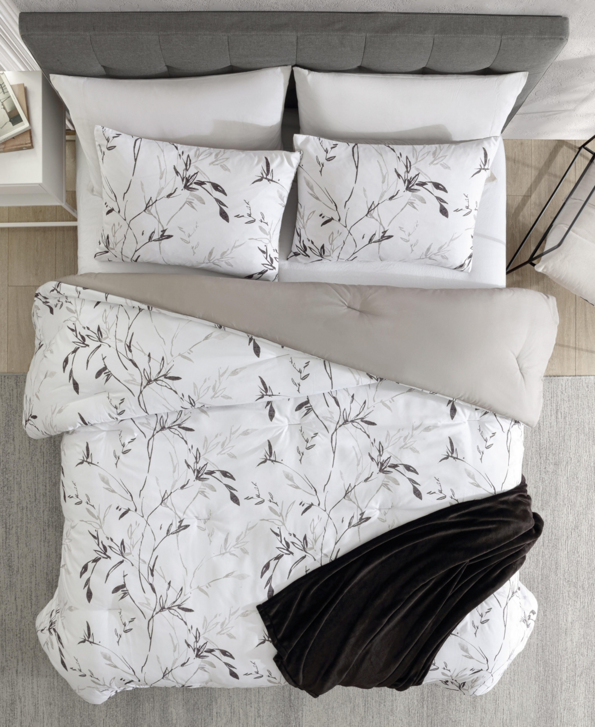 Kenneth Cole New York Closeout!  Ink Wash Vine 3-pc. Comforter Set, Twin In White