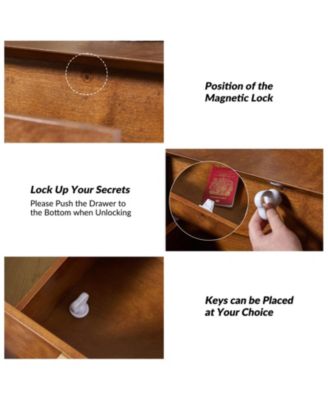 Mid-century ModernIsabel 2-Drawer End Table with Built-in Outlets