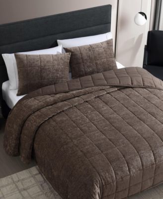 Chenille Box Solid 3-Pc. Quilt Set, Queen