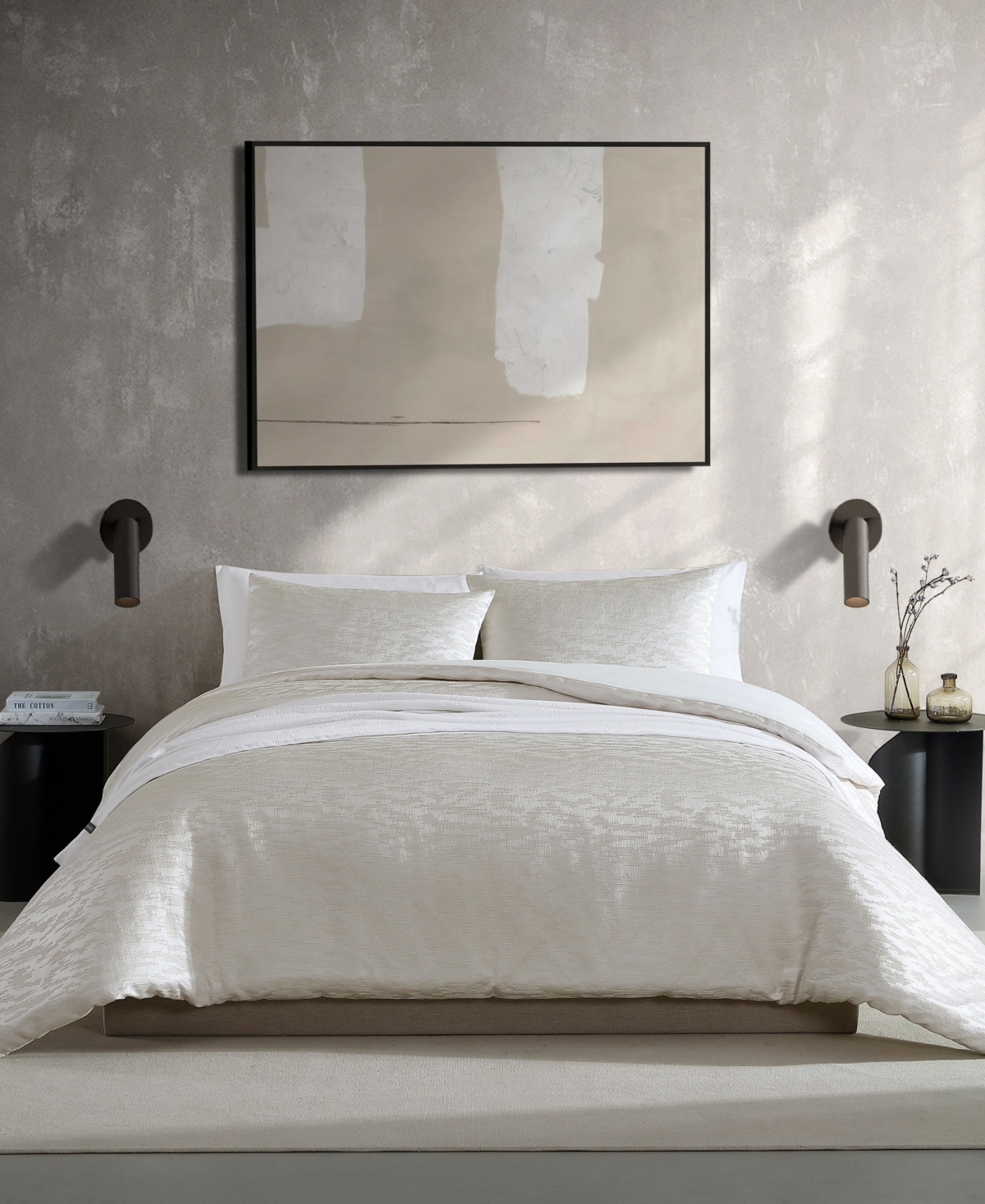 Closeout! Vera Wang Illusion Textured 3-Pc. Duvet Cover Set, Queen