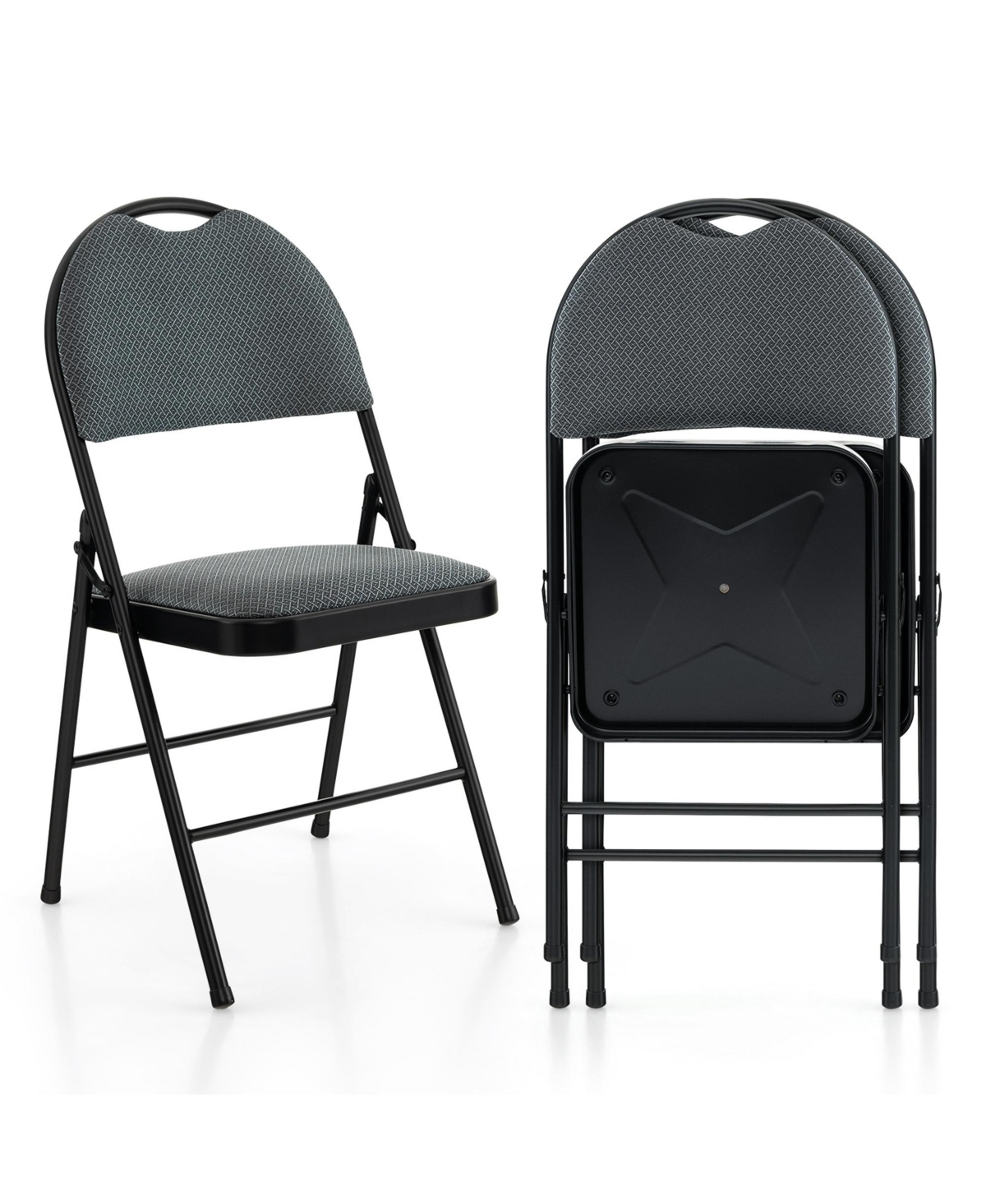 Costway 2 Pack Folding Chairs Portable Padded Office Kitchen Dining Chairs