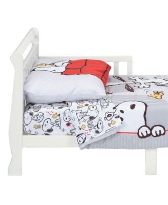 Toddler Snoopy Love 4-Piece Bedding Set - Gray/Red/White