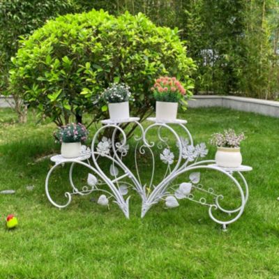 Classic Art Metal Plant Stand Flower Pots Holder Rack Plant Garden Balcony Patio