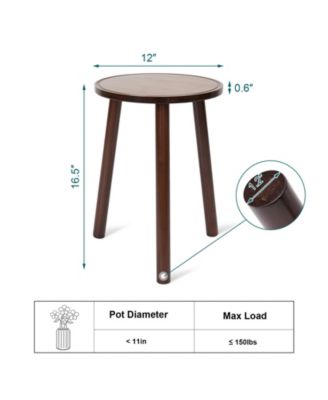 2 Pack Small Round Side Table Mid Century Tripod Plant Holder 16.5in Tall for Home Decor