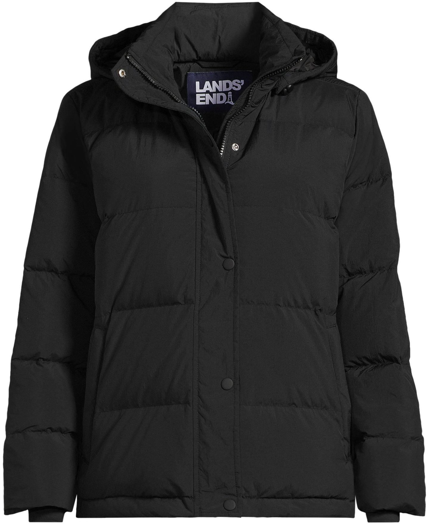 Женская куртка Lands' End Max 600 Down Puffer, цвет: Чёрный — фото 3