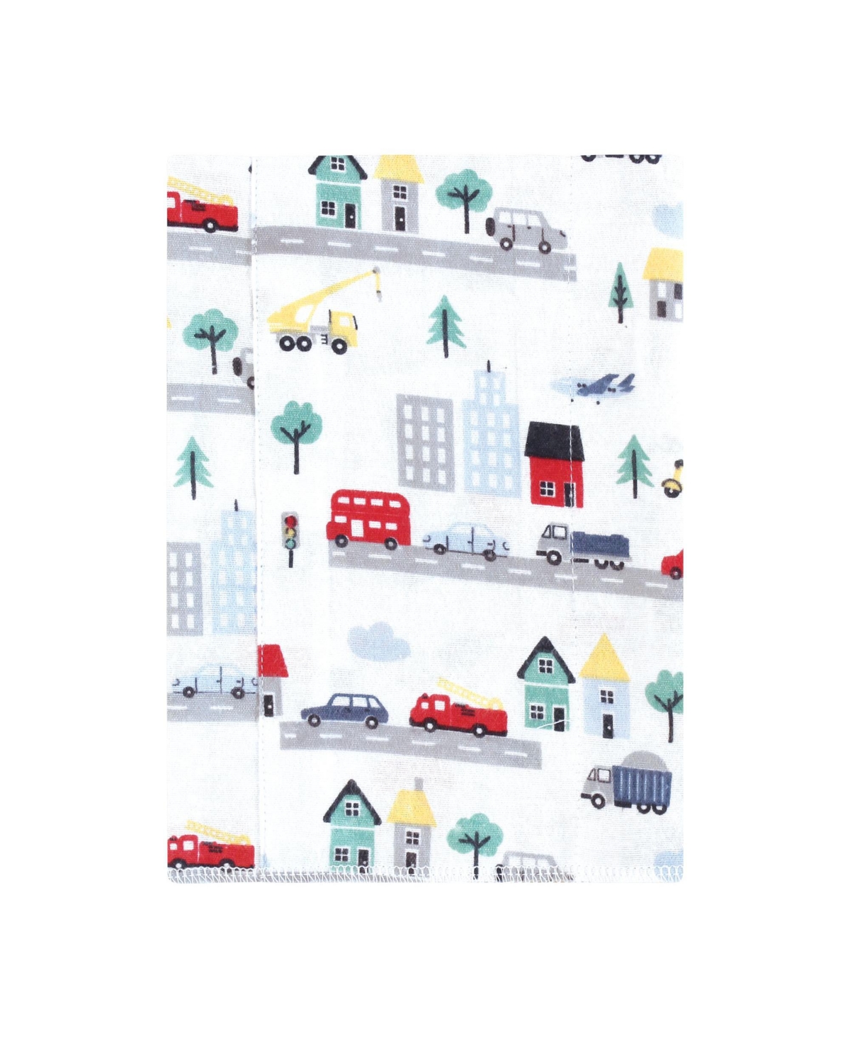 Hudson Baby Boys Cotton Flannel Burp Cloths 4-Pack, One Size - City life