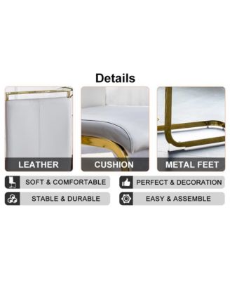 Table and chair set, The table is equipped with a marble patterned MDF tabletop and gold table legs.The chair is equipped with PU synthetic leather high back cushion and gold coated metal legs.