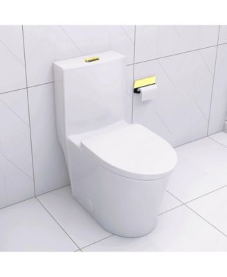 Elongated One Piece Toilet White